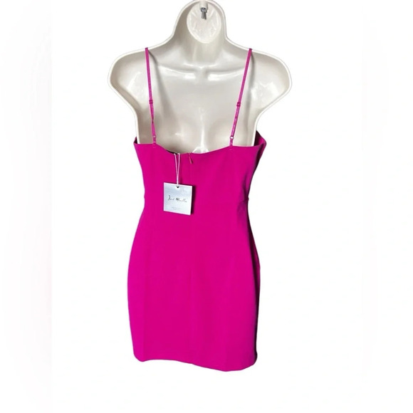 Hot Pink Asymmetrical Mini Dress – NWT, Size Small (4–6) - Picture 3 of 5